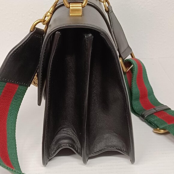 GUCCI Dionysus Bamboo Black Leather Satchel 770-092025 - Picture 6 of 16